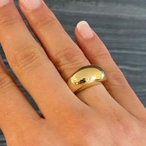 Size 9 Womens Gold Plated Dome Ring Jewelry Retro Smooth Surface‎